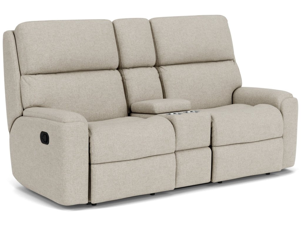 Rio Fabric Reclining Loveseat with Console - image 3