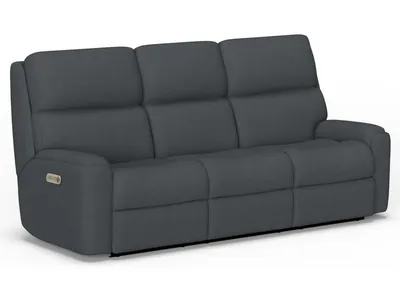 Rio Fabric Power Reclining Sofa with Power Headrests