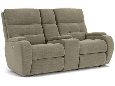 Strait Fabric Power Recliner with Power Headrest & Lumbar