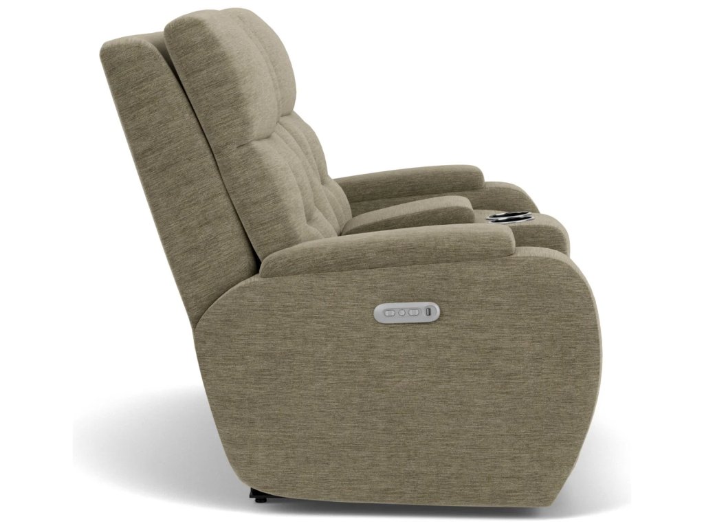 Strait Fabric Power Recliner with Power Headrest & Lumbar - image 2