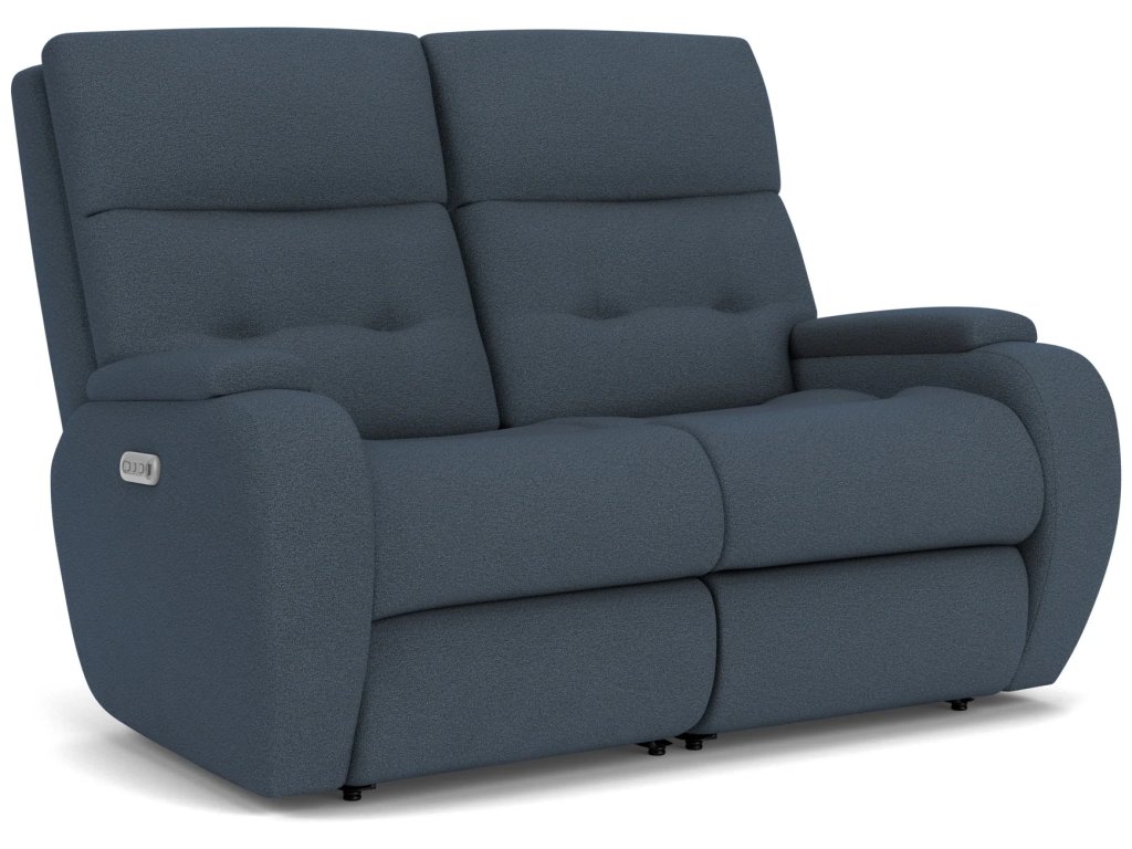 Strait Fabric Power Reclining Loveseat with Power Headrests - main image