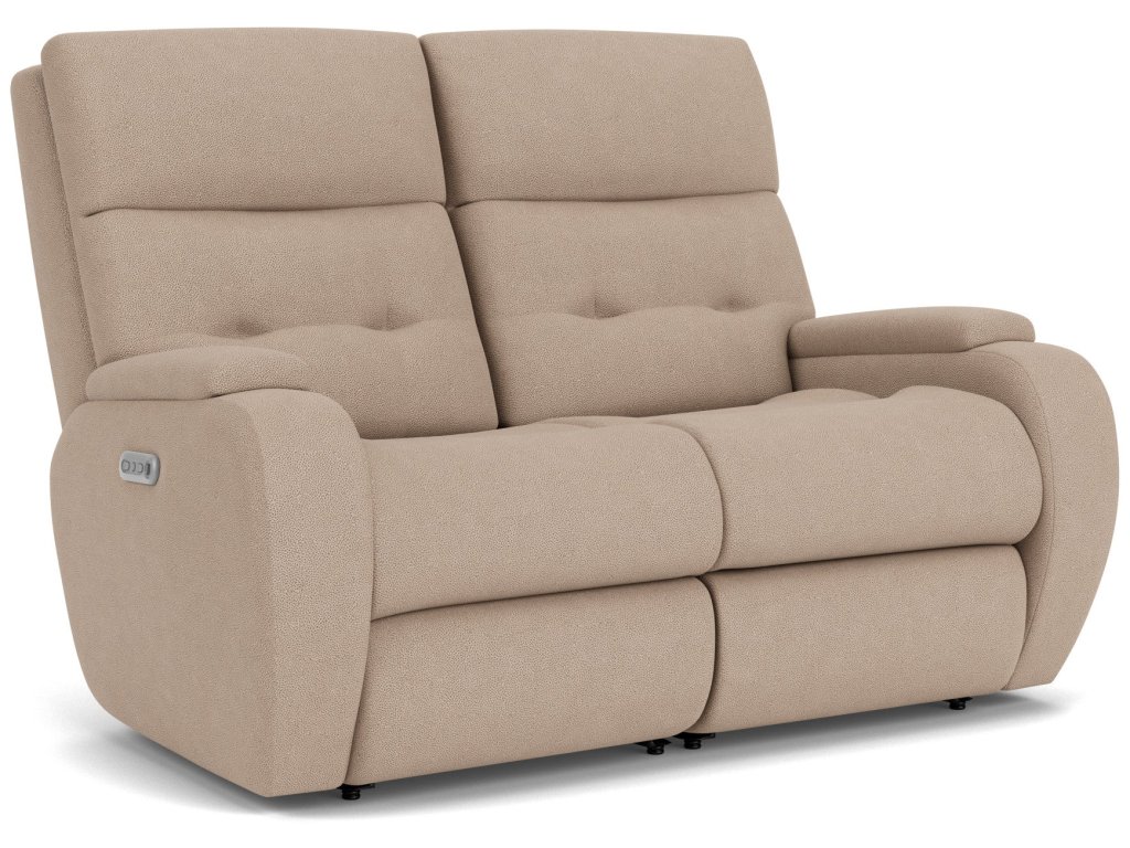 Strait Fabric Power Reclining Loveseat with Power Headrests - image 3