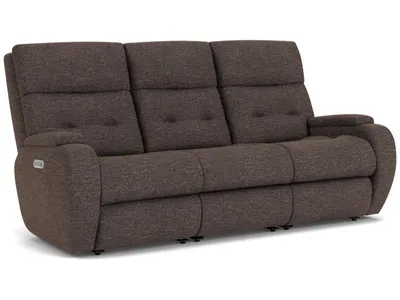 Strait Fabric Power Reclining Sofa with Power Headrests