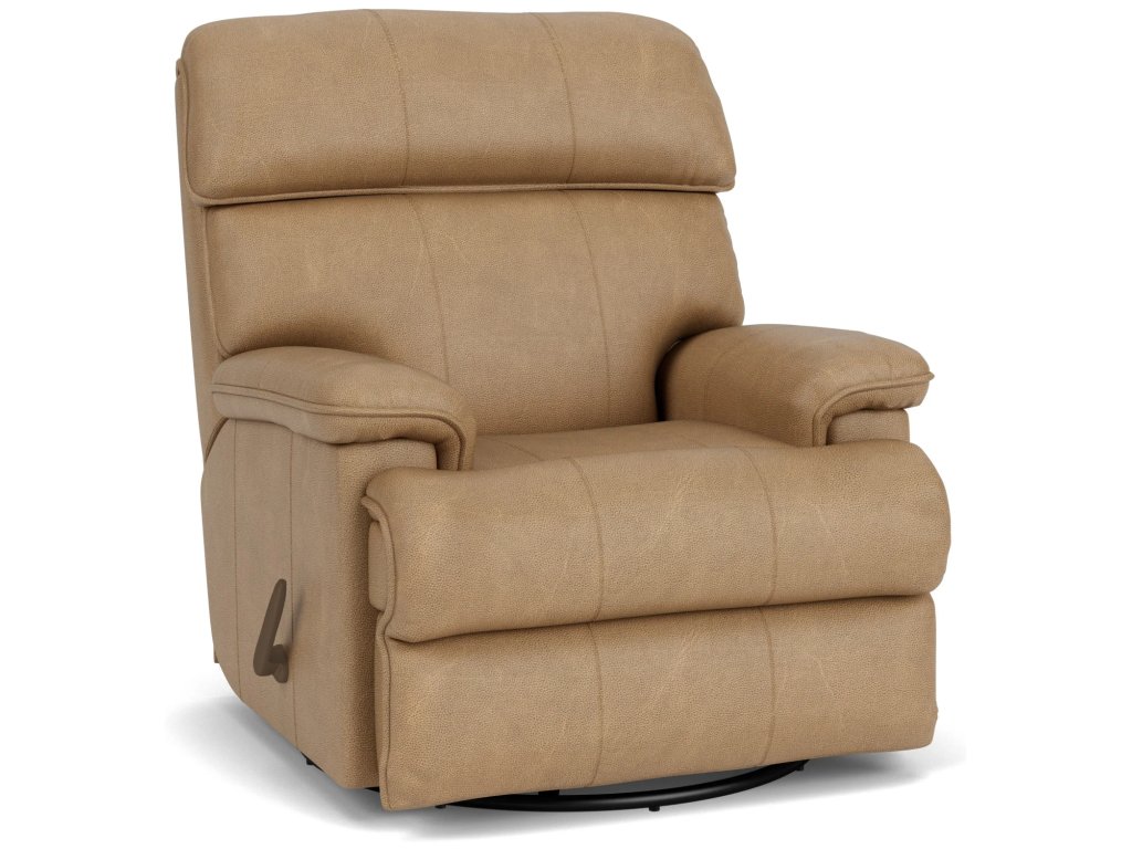 Geneva Leather Swivel Gliding Recliner - main image