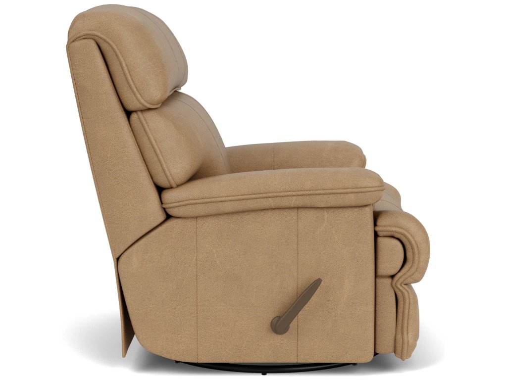 Geneva Leather Swivel Gliding Recliner - image 5