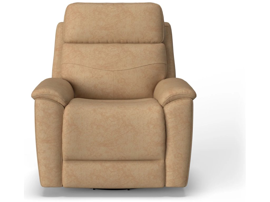 Refined Leather Power Swivel Gliding Recliner with Power Headrest & Lumbar - image 1