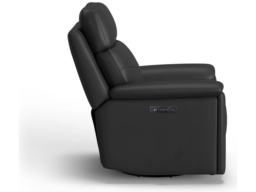 Refined Leather Power Swivel Gliding Recliner with Power Headrest & Lumbar - image 2