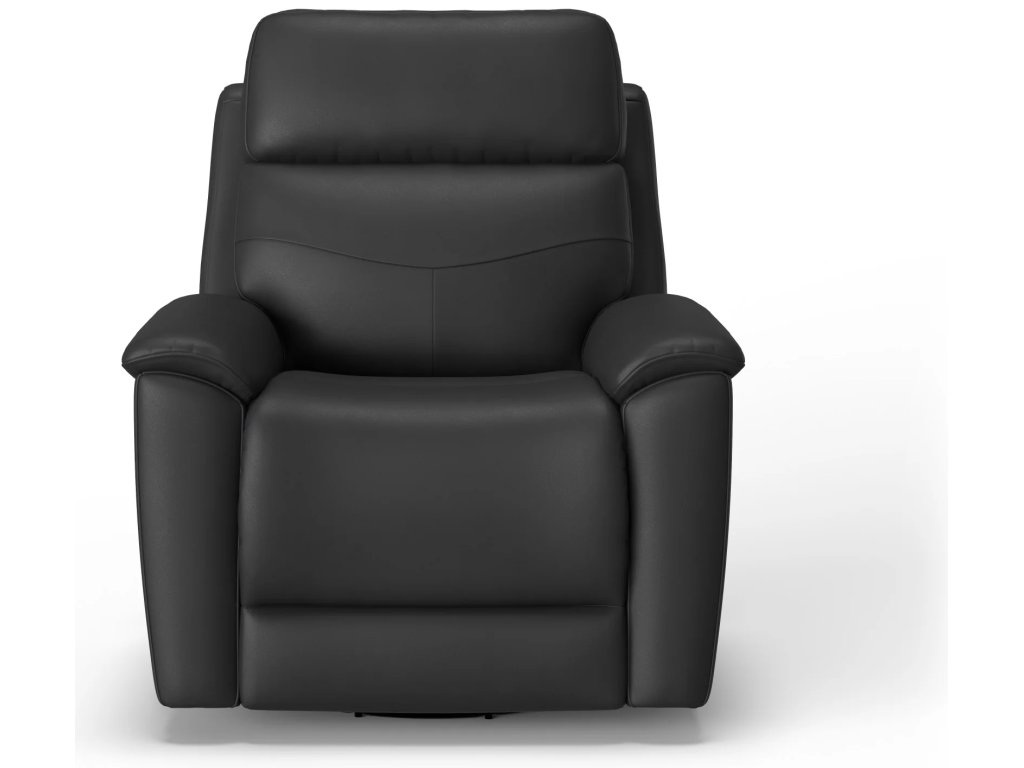 Refined Leather Power Swivel Gliding Recliner with Power Headrest & Lumbar - image 4