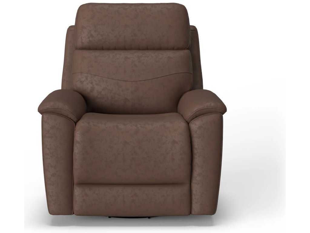 Refined Leather Power Swivel Gliding Recliner with Power Headrest & Lumbar - image 5