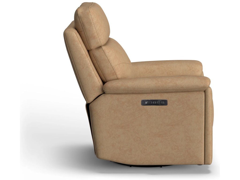 Refined Leather Power Swivel Gliding Recliner with Power Headrest & Lumbar - image 6