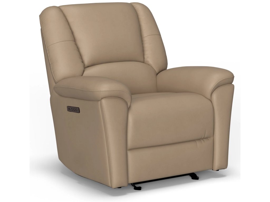Plush Leather Power Gliding Recliner with Power Headrest & Lumbar - image 3