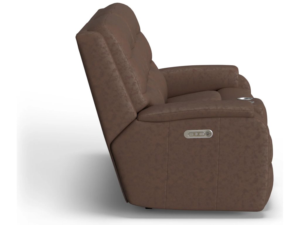 Arlo Leather Power Reclining Loveseat with Console & Power Headrests - image 2
