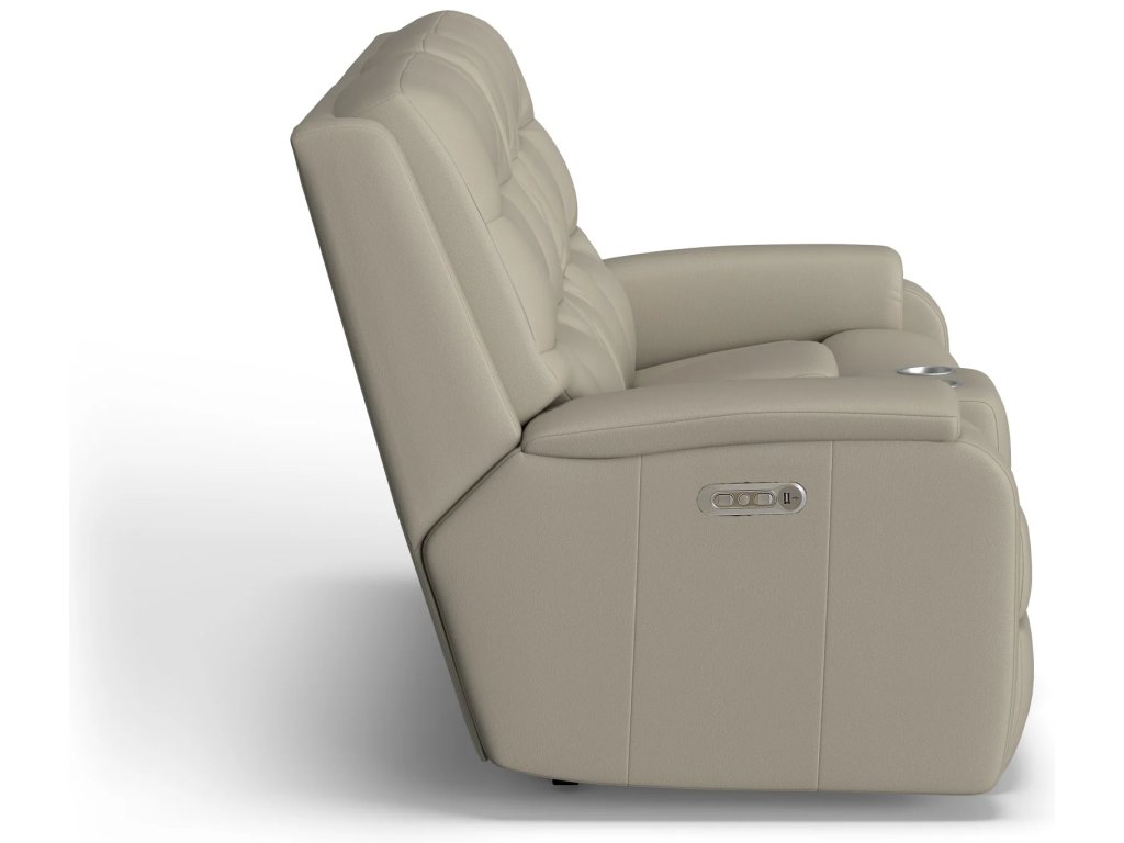 Arlo Leather Power Reclining Loveseat with Console & Power Headrests - image 5