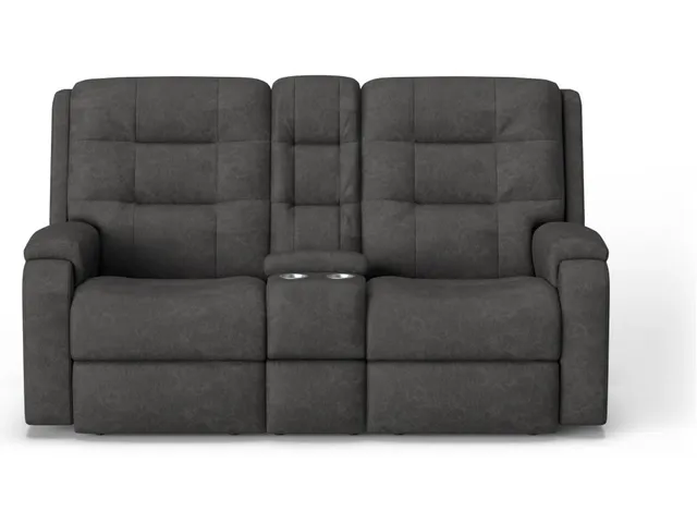 Arlo Leather Power Reclining Loveseat with Console & Power Headrests & Lumbar - Alternative View
