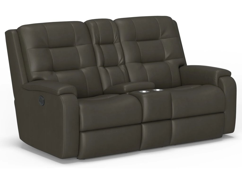 Arlo Leather Power Reclining Loveseat with Console - main image