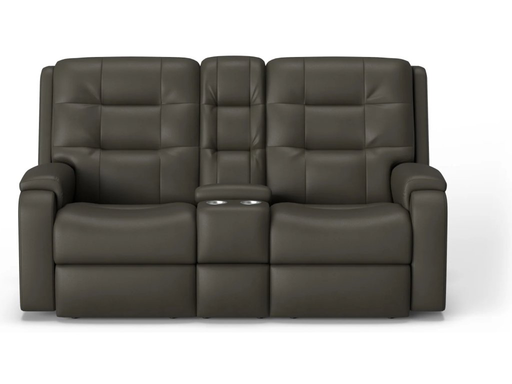 Arlo Leather Power Reclining Loveseat with Console - image 1