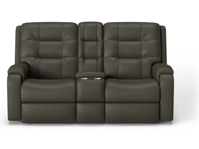 Arlo Leather Power Reclining Loveseat with Console