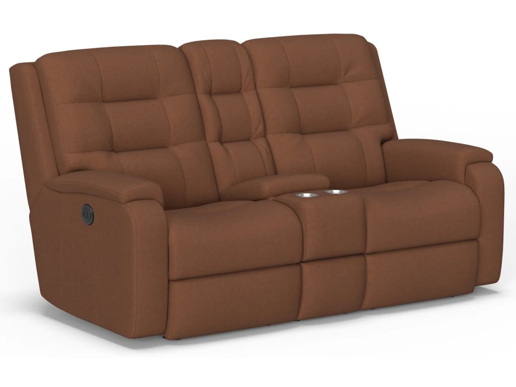 Arlo Leather Power Reclining Loveseat with Console - image 3