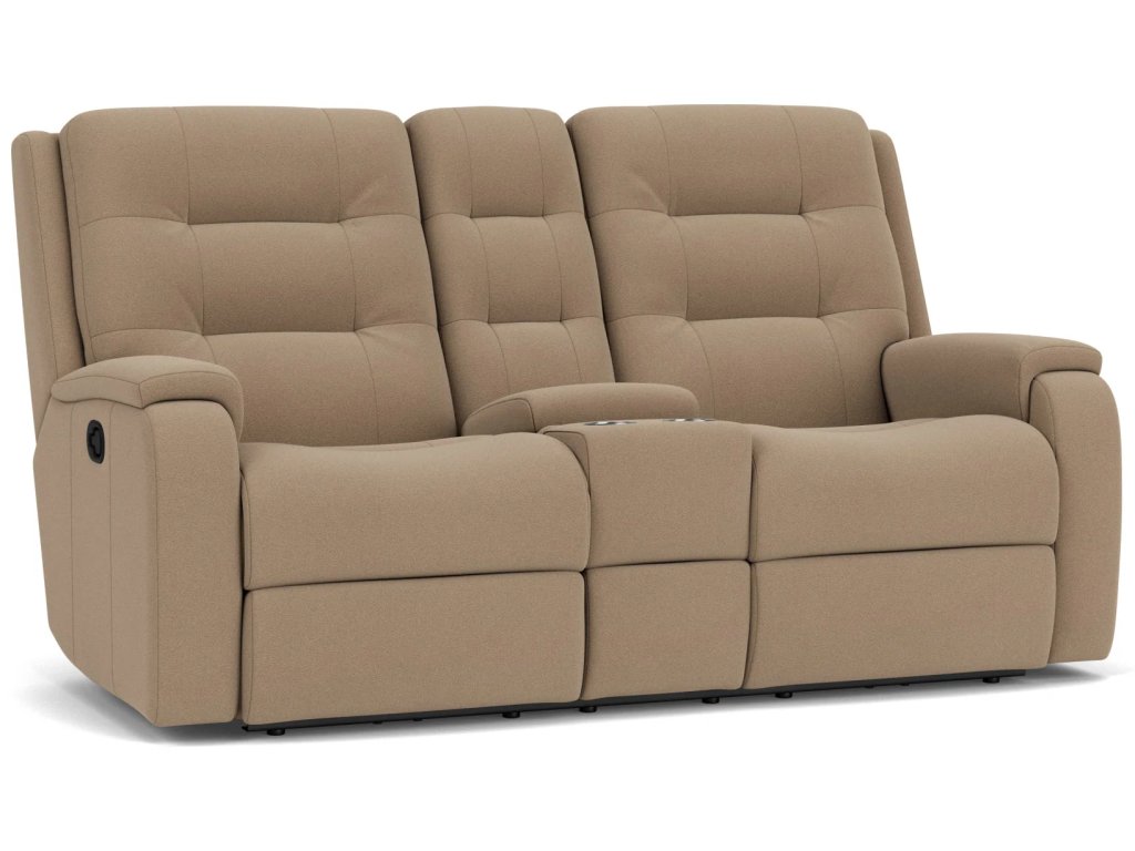 Arlo Leather Reclining Loveseat with Console - main image
