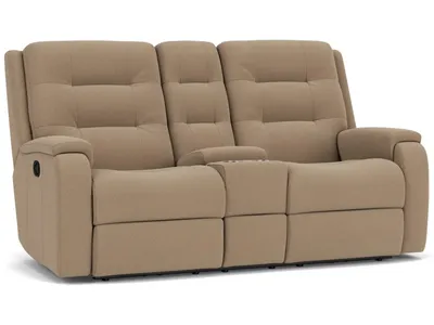Arlo Leather Reclining Loveseat with Console