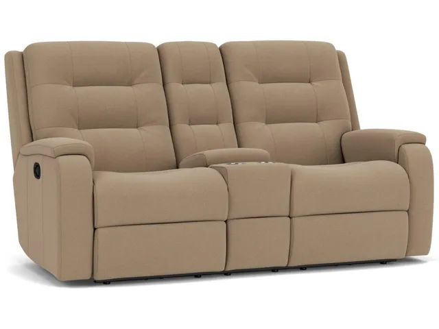 Arlo Leather Reclining Loveseat with Console