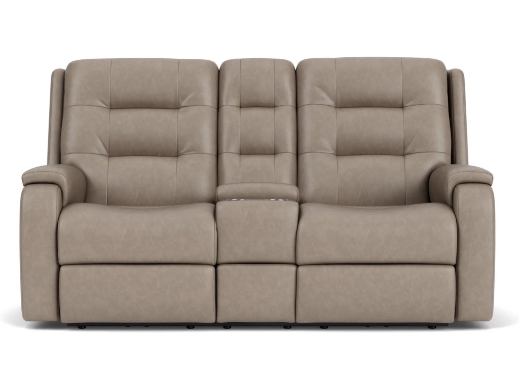 Arlo Leather Reclining Loveseat with Console - image 1