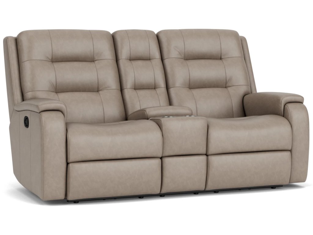 Arlo Leather Reclining Loveseat with Console - image 3