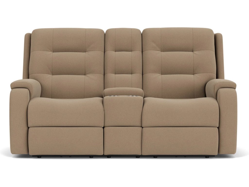 Arlo Leather Reclining Loveseat with Console - image 4
