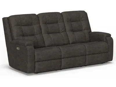 Arlo Leather Power Reclining Sofa with Power Headrests & Lumbar