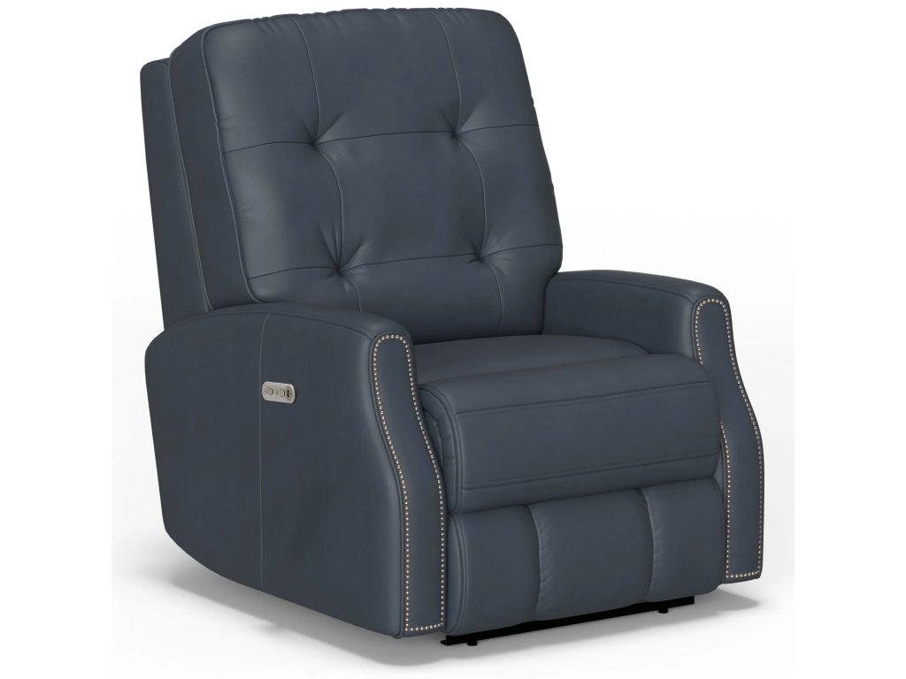 Devon Leather Power Recliner with Power Headrest - image 3