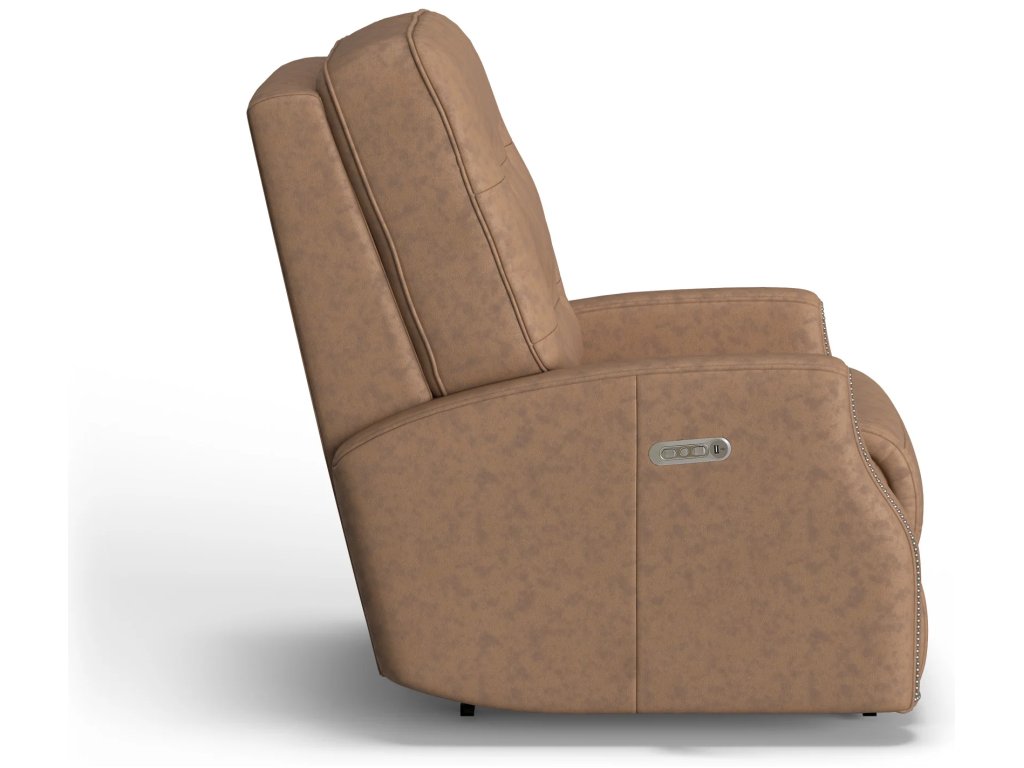 Devon Leather Power Recliner with Power Headrest - image 5