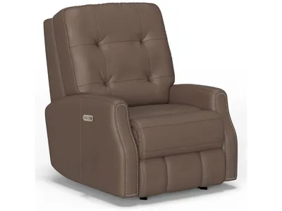 Devon Leather Power Rocking Recliner with Power Headrest
