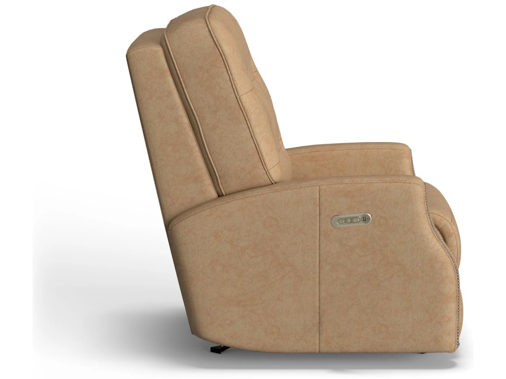 Devon Leather Power Rocking Recliner with Power Headrest - image 2