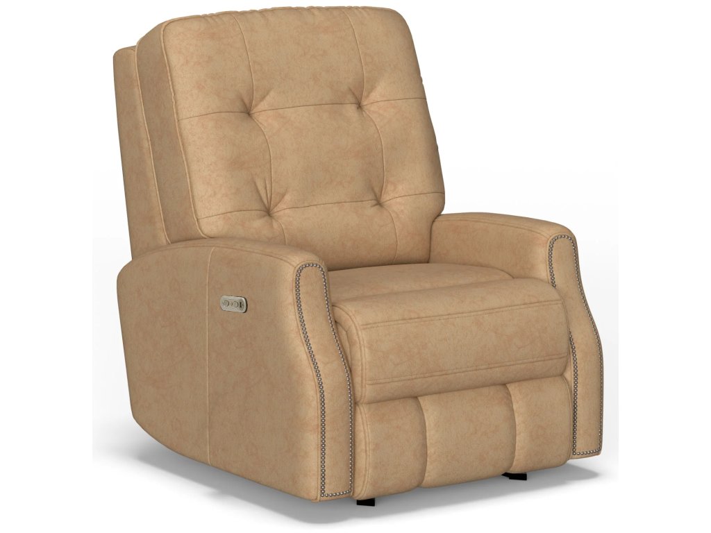 Devon Leather Power Rocking Recliner with Power Headrest - image 3