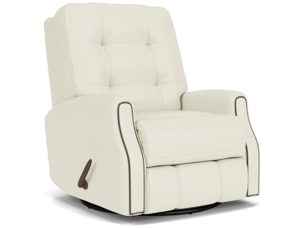 Devon Leather Swivel Gliding Recliner - main image