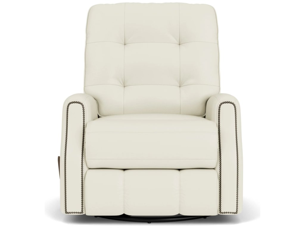 Devon Leather Swivel Gliding Recliner - image 1