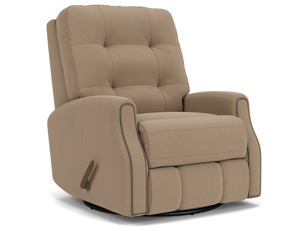 Devon Leather Swivel Gliding Recliner - image 3