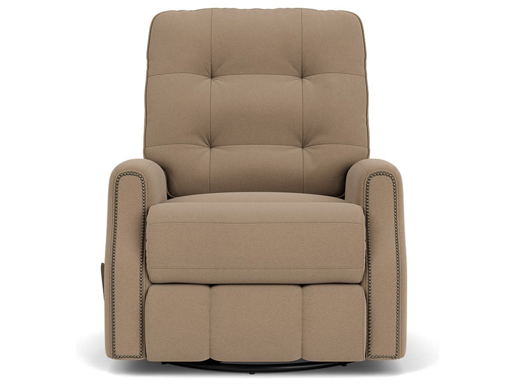 Devon Leather Swivel Gliding Recliner - image 4