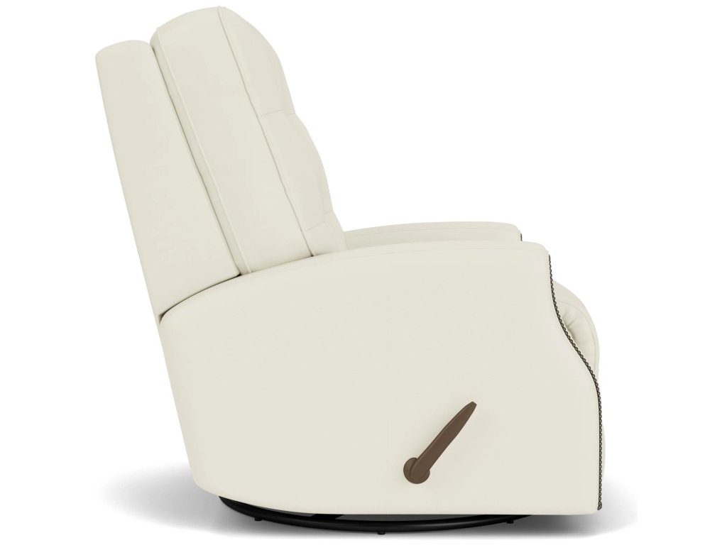 Devon Leather Swivel Gliding Recliner - image 5