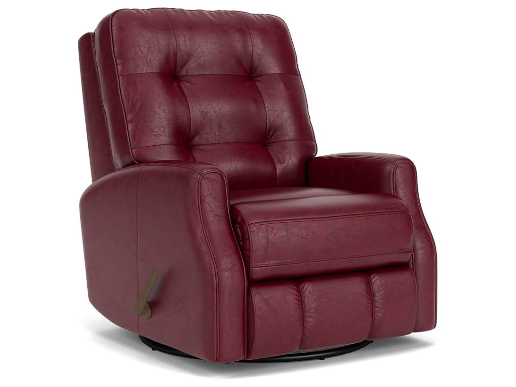 Devon Leather Swivel Gliding Recliner - main image