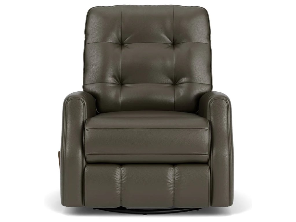 Devon Leather Swivel Gliding Recliner - image 1