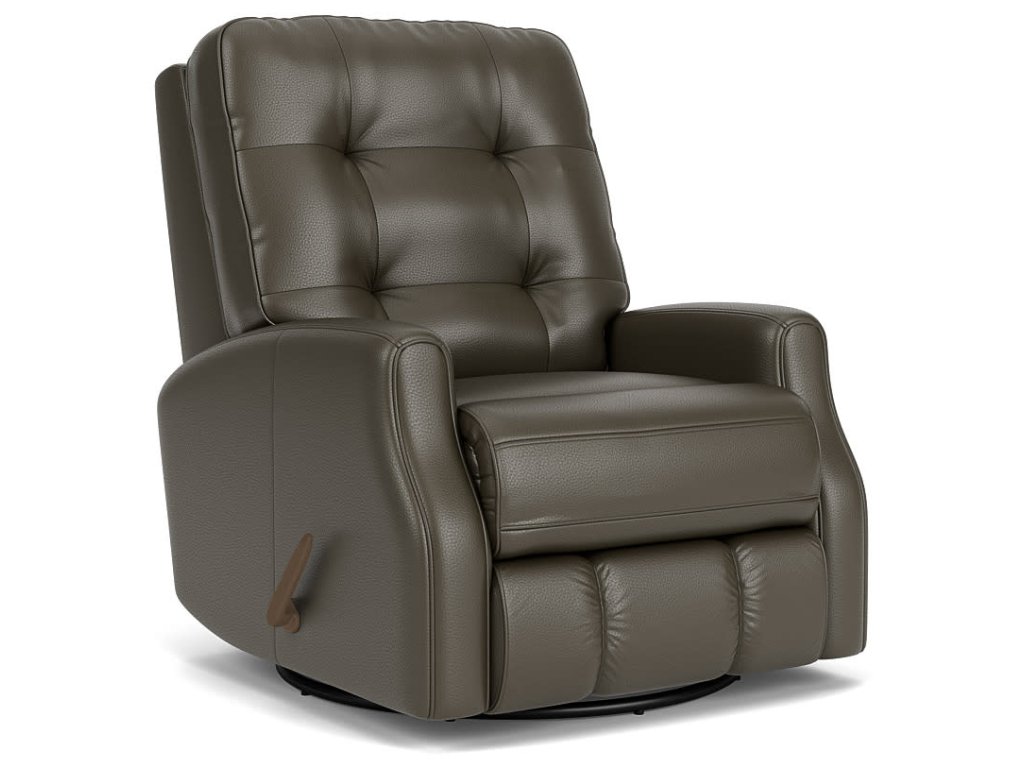 Devon Leather Swivel Gliding Recliner - image 3