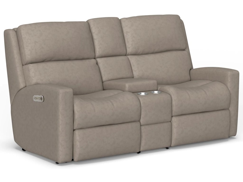 Catalina Leather Power Reclining Loveseat with Console & Power Headrests - image 3