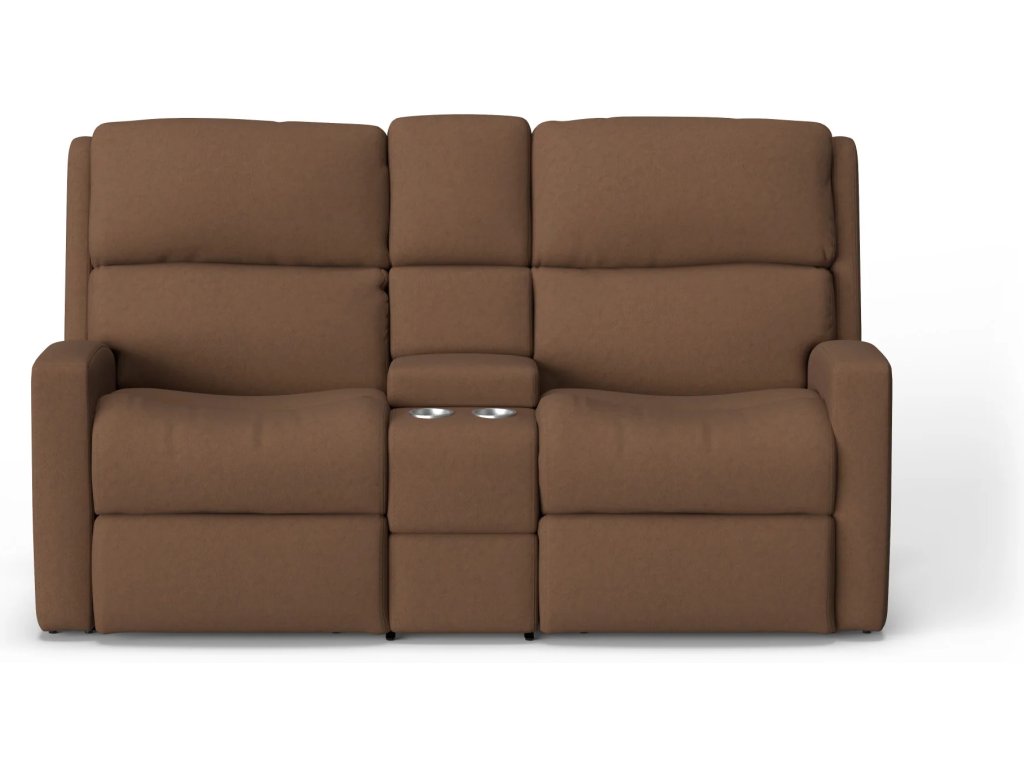 Catalina Leather Power Reclining Loveseat with Console & Power Headrests - image 4