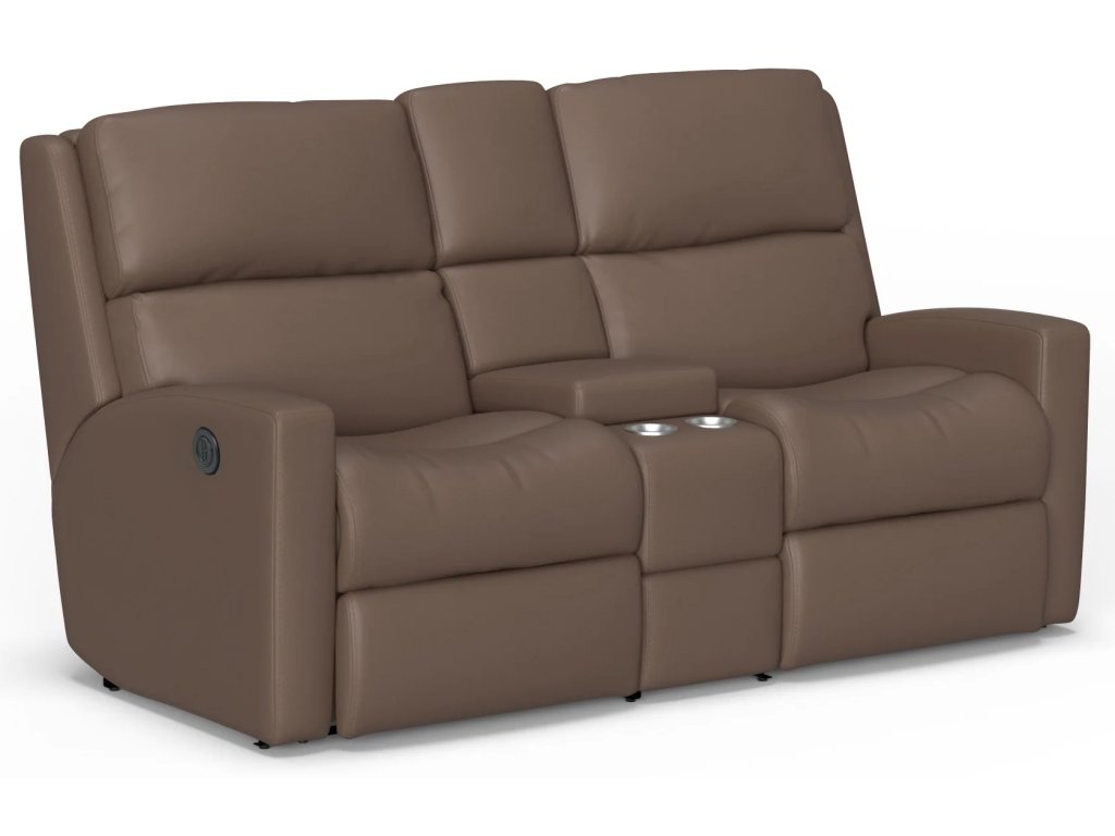 Catalina Leather Power Reclining Loveseat with Console - image 3