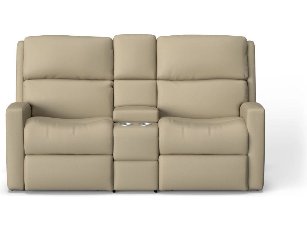 Catalina Leather Power Reclining Loveseat with Console - image 4