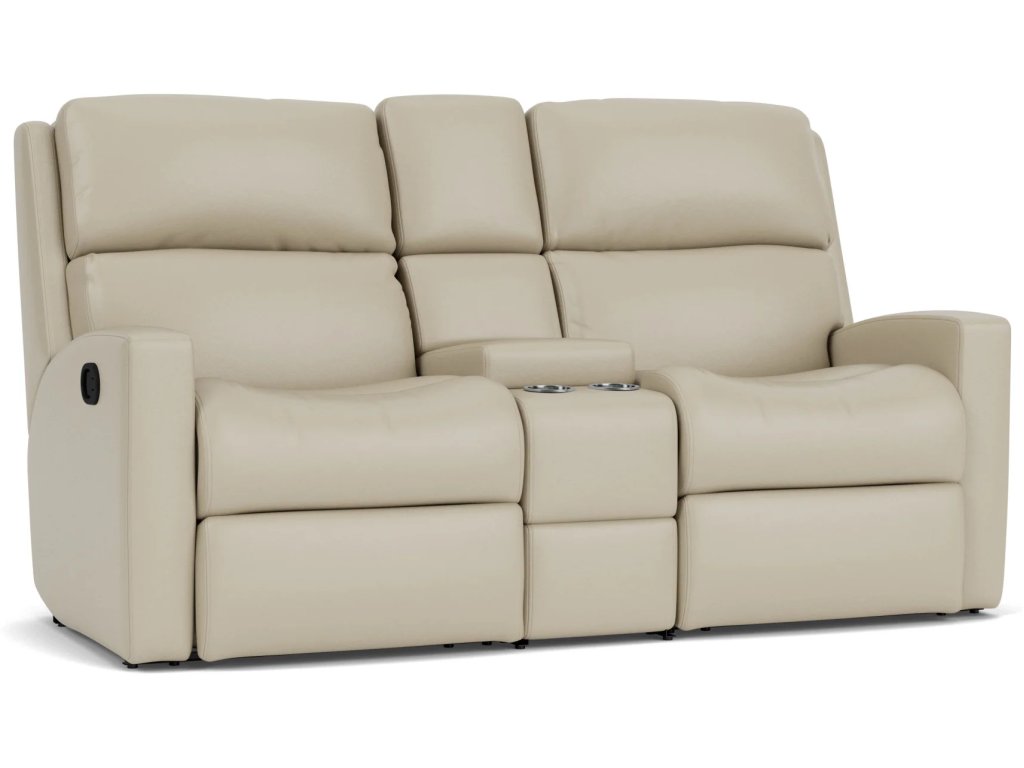 Catalina Leather Reclining Loveseat with Console - main image
