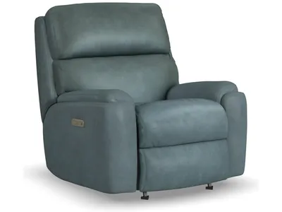 Rio Leather Power Rocking Recliner with Power Headrest