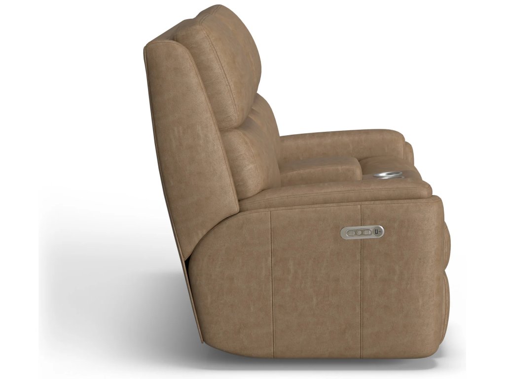 Rio Leather Power Reclining Loveseat with Console & Power Headrests - image 5