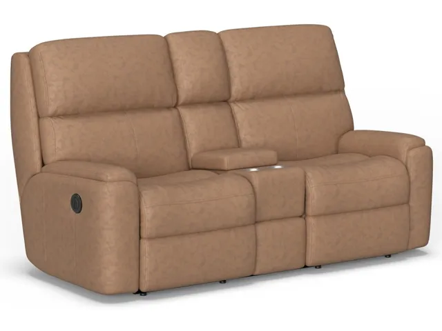 Rio Leather Power Reclining Loveseat with Console